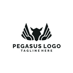 Obraz premium Pegasus logo design company brand identity