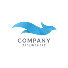 Blue bird modern gradient logo design