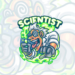 Scientist Mascot Logo Template