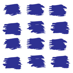 Blue Brushes Splatter. Indigo Ink Isolated. Cobalt Stroke Isolated. Brushstroke Japanese. Watercolor Acrylic. Grungy Creative. Paintbrush Abstract. Banner Graffiti.