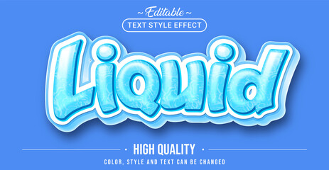 Editable text style effect - Liquid text style theme.