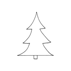 spruce icon. hand drawn doodle. vector, scandinavian, nordic, minimalism, monochrome. tree, forest.