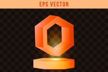 3D Shapes set eps vector orange colour glow sun shape object