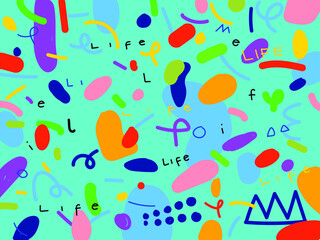 Line doodle abstract colorful background pattern ,print ,cover,wallpaper vector illustration.