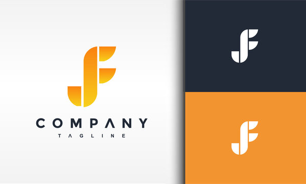 monogram letter JF logo