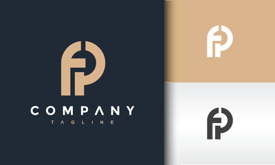 monogram letter FP logo