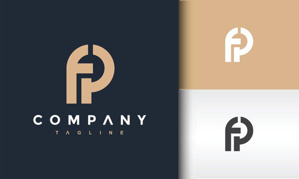 monogram letter FP logo