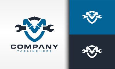 letter M shield pipe logo