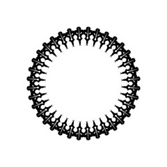 Vintage round ornament for design. Isolated on a white background. Vector illustration.