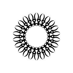 Vintage round ornament. Decorative round ornaments. Unusual flower shape. Oriental vector, Patterns of anti-stress therapy. Weaving design elements. Yoga logos vector.