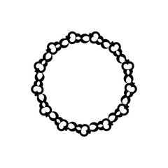 Mandala black and white logo. Isolated element for design and coloring on a white background.