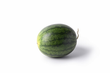 Whole watermelon isolated on white background.