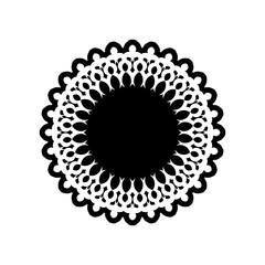 Vintage mandala round ornament for design. Isolated on a white background. Vector illustration.