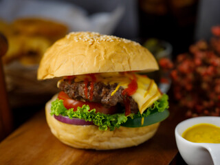 Hamberger with sauce