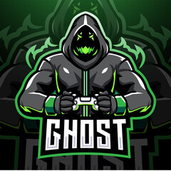 Ghost gaming esport mascot logo design © Visink.art