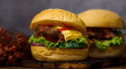 Hamberger with sauce