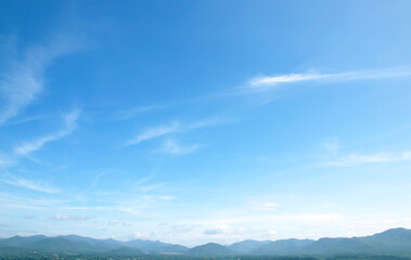 Blue sky background and white clouds soft focus