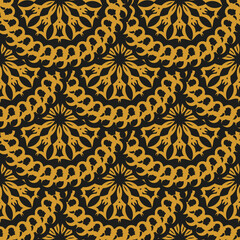 Oriental abstract seamless vector background. Wallpaper in a vintage style template. Indian floral element. Graphic ornament for wallpaper, packaging, wrapping.