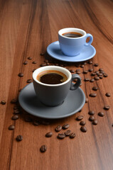 hot America espresso black coffee kopi-o drink in beautiful small cup hot coffee beverage menu