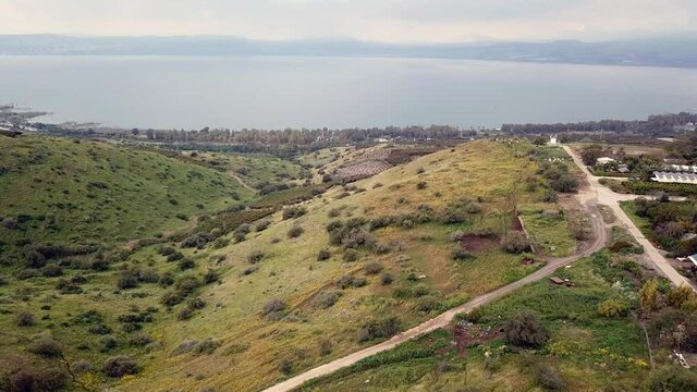 Golan heights and Sea of Galilee, Israel. 