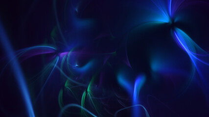 3D rendering abstract blue fractal light background