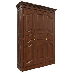 3d image wooden cabinet in classic style