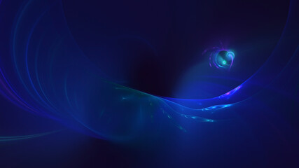 3D rendering abstract blue fractal light background