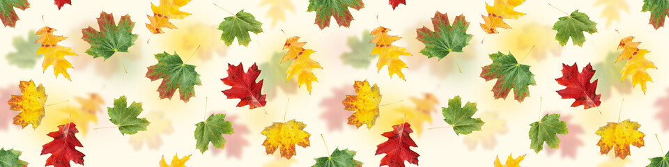 Naklejka na ściany i meble Autumn leaves seamless pattern