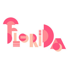 An abstract vector typography illustration on the Sunshine State, Florida 