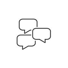 Three speech bubbles, vector, icon, sign.