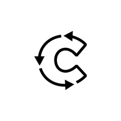 c letter recycle logo vector icon illustration