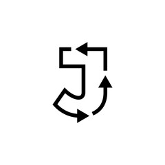 j letter recycle logo vector icon illustration
