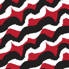 Red Brush Stroke Fur Seamless Pattern