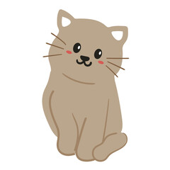 cute cartoon of grey cat