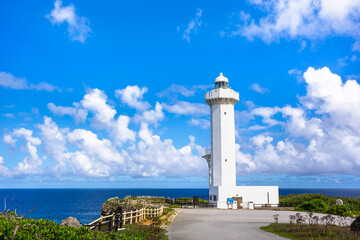 沖縄県宮古島、6月の平安名崎灯台・日本