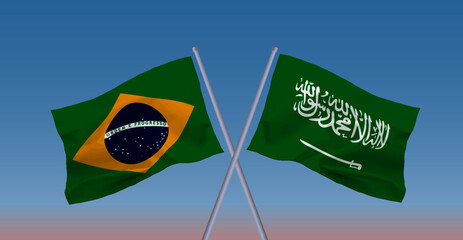 サウジアラビアとブラジルの国旗