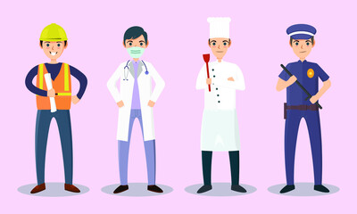 people profession in suit illustration vector