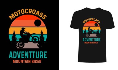 Motocroass adventture mountain biker t-shirt design template. roll, bolling, roll bolling, T-Shirt. Print for posters, clothes, mugs, bags, greeting cards, banners, advertising - obrazy, fototapety, plakaty