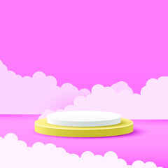 Abstract Rendering Podium Stage Pedestal Platform Color 3D Scene To Show Advertising Product Display Vector Design Style