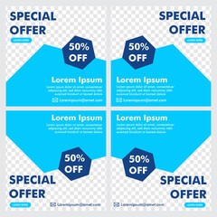 social media post design. promotion banner. ready use design template.