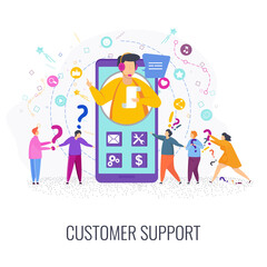 Hotline operator advises client. Man in the call center service support