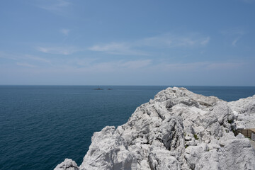 White rocks and blue sea