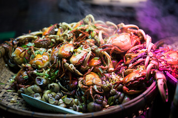 Cambodia Boiled Crab and Snail Street Food