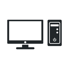 desktop monitor icon design vector