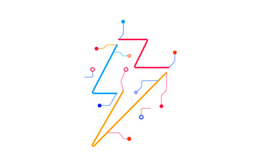 Digital tech power icon vector  background