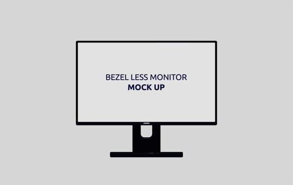 Vector illustration of bezel less monitor mock up