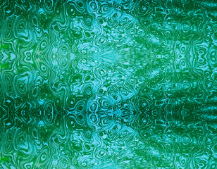kaleidoscope. creative idea for the background. turquoise with green stains