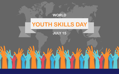 world youth skills illustration vector, suitable for posters, backgrounds and banners, easy to edit, eps 10