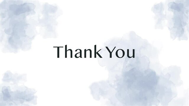 Thank you animated text with watercolor animated
