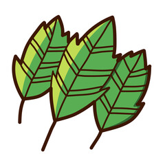 simple fresh leaf vector illustration icon design template with doodle hand drawn fill color style